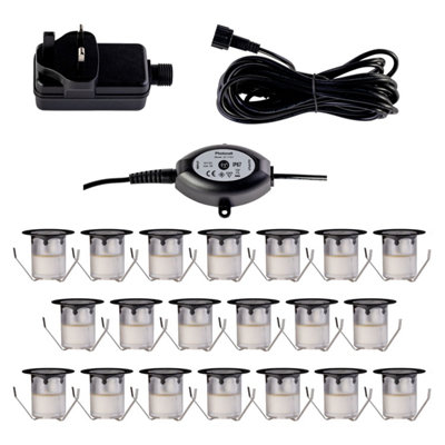 First Choice Lighting Set Of 2030mm Black Ip67 Warm White Led Decking Kit Photocell from B&Q