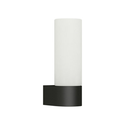 B&Q -  KotoBlack With Opal Glass Shade Ip44 Bathroom Wall Light
