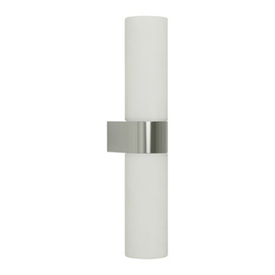 B&Q -  KotoChrome With Opal Glass Shade Ip44 Bathroom Twin Wall Light