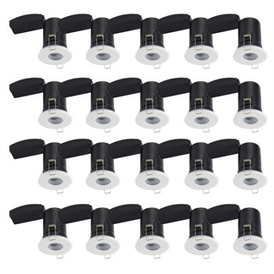 First Choice Lighting Set Of 20White Ip65 Bathroom Recessed Fire Rated Downlights from B&Q