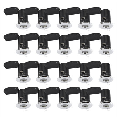 First Choice Lighting Set Of 20Chrome Ip65 Bathroom Recessed Fire Rated Downlights from B&Q