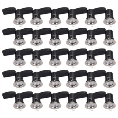 First Choice Lighting Set Of 30 Fire Rated DownlightsBrushed Chrome Fixed Gu10 Recessed from B&Q