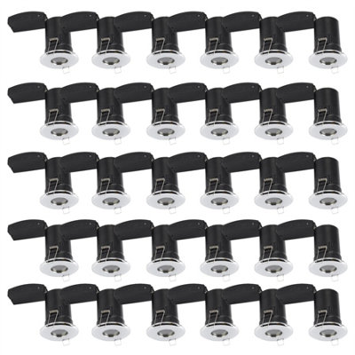 First Choice Lighting Set Of 30Chrome Ip65 Bathroom Recessed Fire Rated Downlights from B&Q