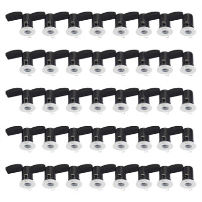 First Choice Lighting Set Of 40White Ip65 Bathroom Recessed Fire Rated Downlights from B&Q