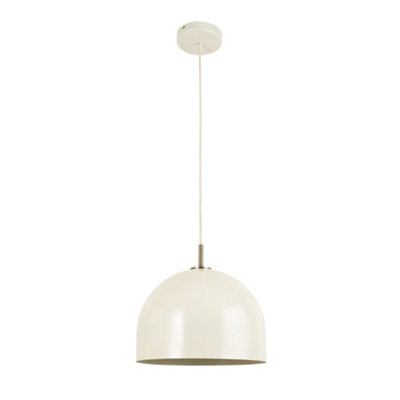 First Choice Lighting OberonAntique Brass Ceiling Pendant Light With White Shade from B&Q
