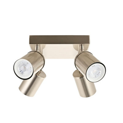 B&Q -  LarbertBrushed Nickel 4 Way Adjustable Spotlight Fitting