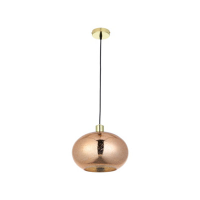 First Choice Lighting CandraGold Bubbled Mercury Glass Pendant Light from B&Q