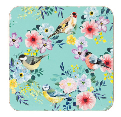 Birds And Flowers Design Set Of 4 Coasters from B&Q