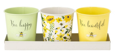  - Bee-Beautiful Set3 Plant Herb Pots