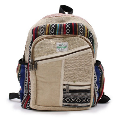 Serenityy Small Backpack Zig Zag Zips StyleHemp And CottonLightweight 385 G from B&Q