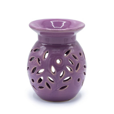 Serenityy Floral Oil Burner Lavender Ceramic Gloss Finish Decorative Aromatherapy Diffuser 510 G from B&Q