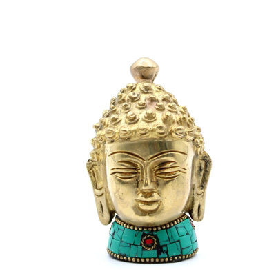 Serenityy Brass Buddha FigureMeditating Head8 CmSolid Brass Decorative Figurine. from B&Q
