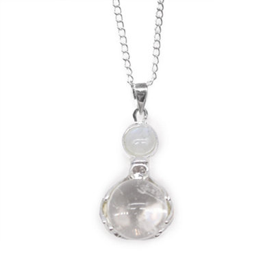 Serenityy Gemstone Healing Hands Pendant With Rock QuartzSilver Unisex NecklaceApprox. 20G from B&Q