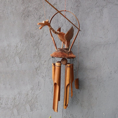 Serenityy Bamboo Windchime Natural Finish Coconut Dragon 35X14X115Cm. from B&Q