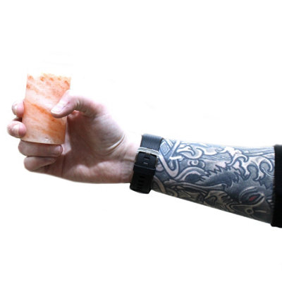 Serenityy Set Of 4 Pure Himalayan Salt Shot Glasses With Natural Carved Wood Serving Tray And Gift Box from B&Q