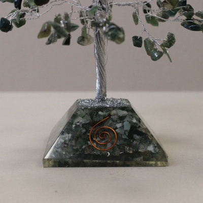 Serenityy Moss Agate Gemstone Tree With Orgonite Base320 StonesGreen from B&Q