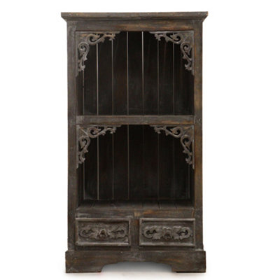 Serenityy Albasia Bathroom Cabinet Greywash120Cm H66.7Cm W40Cm DHand-Painted Rustic Finish from B&Q