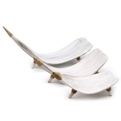 Serenityy Coconut Leaf Fruit Bowl SetWhitewash from B&Q