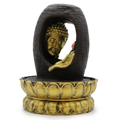 Serenityy  Golden Buddha Water FeatureBlack And GoldIndoor Feng Shui Decor from B&Q