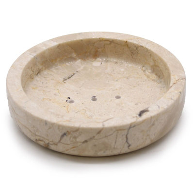 Serenityy Aw Dropship Uk Round Honey Marble Flat Soap DishHandcrafted Stone Soap Holder from B&Q