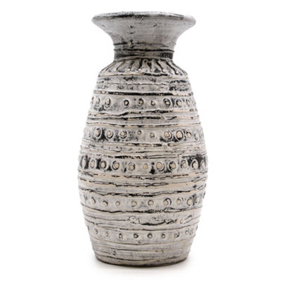 Serenityy Classic Shaped Terracotta VaseCreamNeutral Painted Patterns1.8Kg3.5Cm Neck Diameter from B&Q