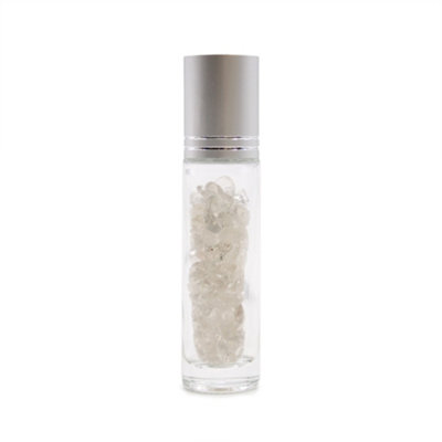 B&Q -  Gemstone Essential Oil Roller BottleRock Quartz Roller Ball With Silver Cap10Ml Reusable Glass Bottle