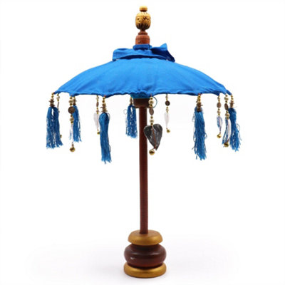 Serenityy Bali Home Decor ParasolHandcrafted CottonTurquoise68Cm X 40Cm from B&Q