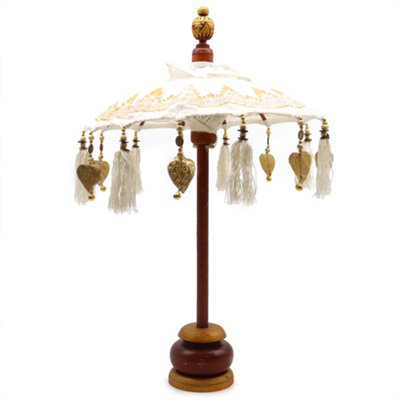 Serenityy Bali Home Decor ParasolHandcrafted CanvasGold Accent68Cm H X 40Cm W from B&Q