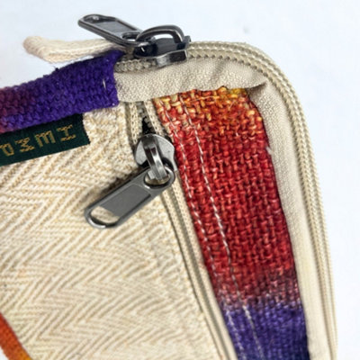Serenityy Aw Dropship Uk Tie-Dye Hemp Square PouchCompact Eco-Friendly Cotton-Hemp Zipper Pouch 12.5 X 10.5 X 2Cm from B&Q