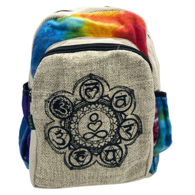 Serenityy Tiedye Hemp Medium Backpack 7 ChakraPure Hemp And CottonLightweight 350G. from B&Q