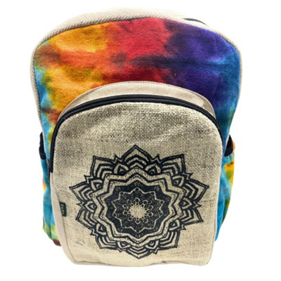 Serenityy Tiedye Hemp Large Backpack MandalaPure Hemp And Cotton500GMulticolour. from B&Q