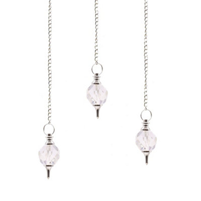 Serenityy Faceted Rock Quartz Gemstone PendulumLightweight 15GClear Crystal Dowsing Tool from B&Q