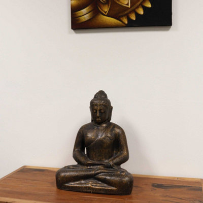 Serenityy Medium Buddha Classic Antique Gold Statue 0.5M9Kg Decorative Home And Garden Ornament from B&Q
