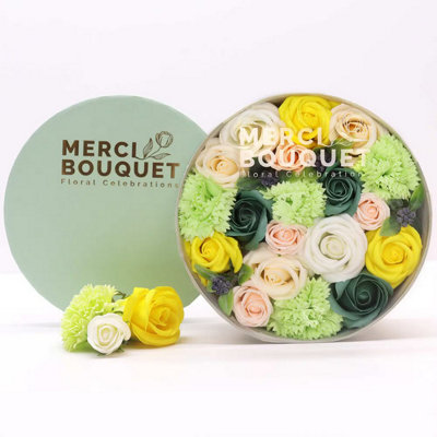 Serenityy Round Soap Flower Gift BoxSpring Roses from B&Q