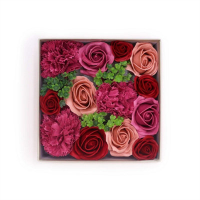 B&Q -  Square Soap Flower Gift BoxVintage RosesHandcrafted Soap Rose Arrangement