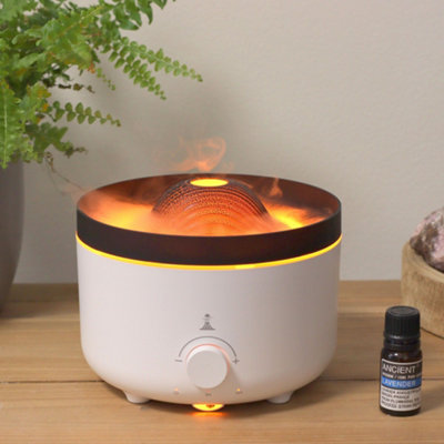 Serenityy Large Volcano Effect Aroma Diffuser 560MlMains-PoweredTwo-Colour LedCopper EffectWhite from B&Q