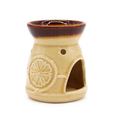 B&Q -  Classic Spa Burner Cream Ceramic Oil Burner For Essential Oils And Wax MeltsGloss FinishSingle Pack