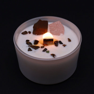 Serenityy Chakra Crystal Candle For Sacral ChakraInvoking Dreams FragranceTiger Eye And Rose Quartz360G17H Burn Time from B&Q