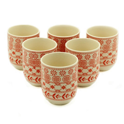 B&Q -  Herbal Tea CupsAmber FinishSet Of 6 Lightweight Cups