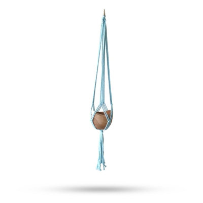 Serenityy Macrame Pot Holder ClassicPowder BlueMedium Hanging Pot Holder1 Pack from B&Q