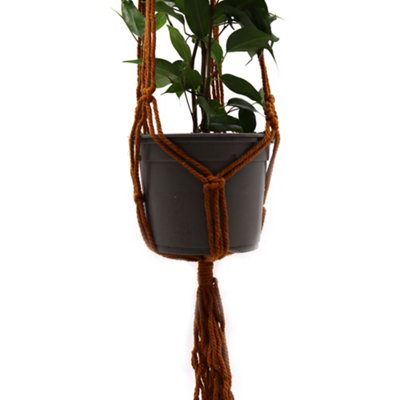 Serenityy Macrame Pot Holder ClassicChocolate BrownLightweight Hanging Pot Holder For Medium PotsPack Of 1 from B&Q