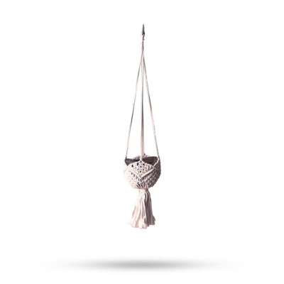 Serenityy Beige Macrame Pot Holder Decorative Hanging Plant HangerHandmade Boho Wall And Ceiling Display from B&Q