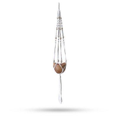 Serenityy Macrame Pot Holder BeadedNatural 1 MetreHandmade Hanging Plant Hanger from B&Q
