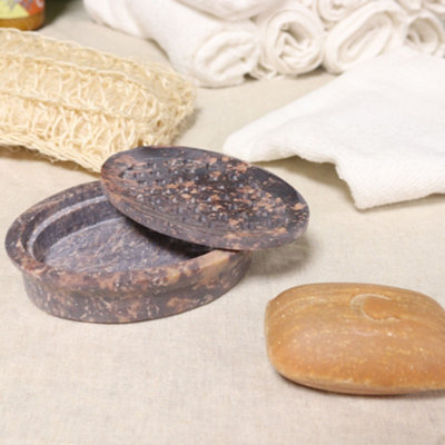 Serenityy Soapstone Soap Dish And Drainer 11 X 8 CmClassic Oval. from B&Q