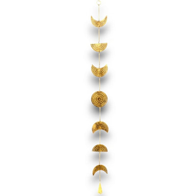 Serenityy Indian Brass Moon Phases Wind Chime With Bell 25 CmHandcrafted In IndiaGloss Finish from B&Q