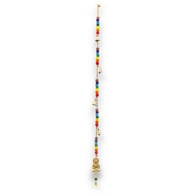 Serenityy Indian Chimes Brass Buddha With Chakra Beads String Bells 53CmMulticolour Meditation Wind Chime. from B&Q