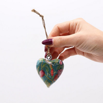 Serenityy Large Decorative Wood Heart PlaqueBird & Floral DesignGloss FinishPrinted from B&Q