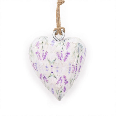 Serenityy Large Decorative Wood Heart LavenderLightweight Rustic Home Décor from B&Q