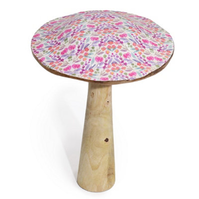 Serenityy Large Wooden Mushroom Decoration With Pretty Floral FinishGlossOutdoor Garden Ornament234GEach from B&Q