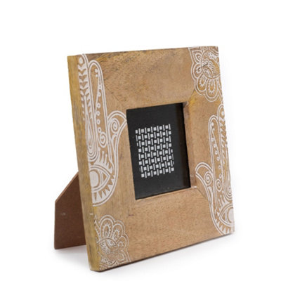 Serenityy Hansa Small Mango Wood Picture Frame 20X20X2 CmFor 10X10 Cm PhotosWhite from B&Q